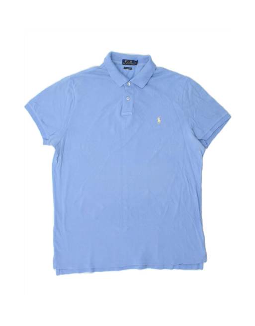 Vintage Polo Ralph Lauren Custom Slim Fit Polo Shirt XL In Blue