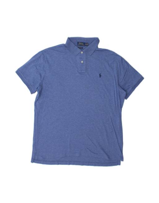 Vintage Polo Ralph Lauren Custom Slim Fit Polo Shirt XL In Blue