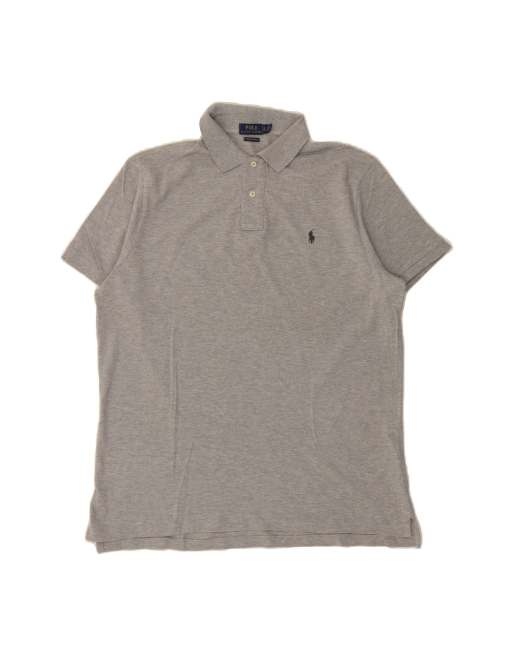 Vintage Polo Ralph Lauren Custom Slim Fit Polo Shirt XL In Grey