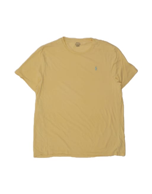 Vintage Polo Ralph Lauren Custom Slim Fit T-shirt Top 2XL In Beige
