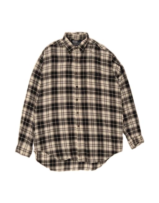 Vintage Polo Ralph Lauren Flannel Shirt XL In Black Check