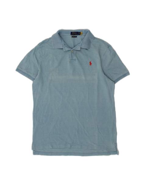 Vintage Polo Ralph Lauren Grant Fit Custom Slim Fit Polo Shirt Large In Blue - view 1