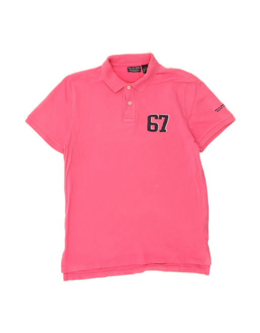 Vintage Polo Ralph Lauren Graphic Polo Shirt Large In Pink