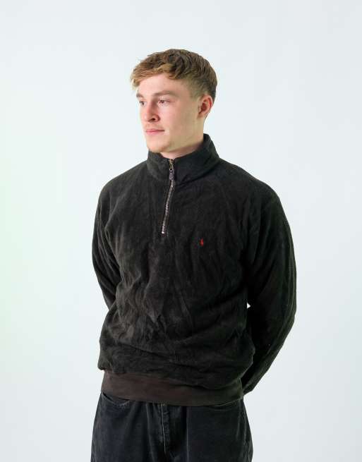 Vintage Polo Ralph Lauren L Fleece Black Quarter Zip