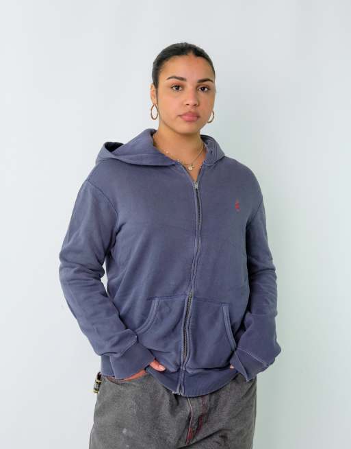 Vintage Polo Ralph Lauren L Hoodie Blue Zip Up