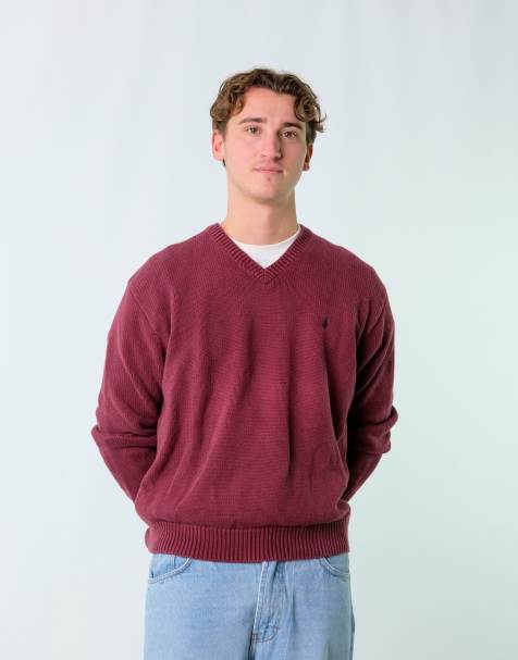 Vintage Polo Ralph Lauren L Knit Sweatshirt Burgundy Red - view 1