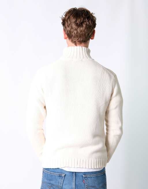 Vintage Polo Ralph Lauren L Knit Sweatshirt Cream Quarter Zip, 4 of 4