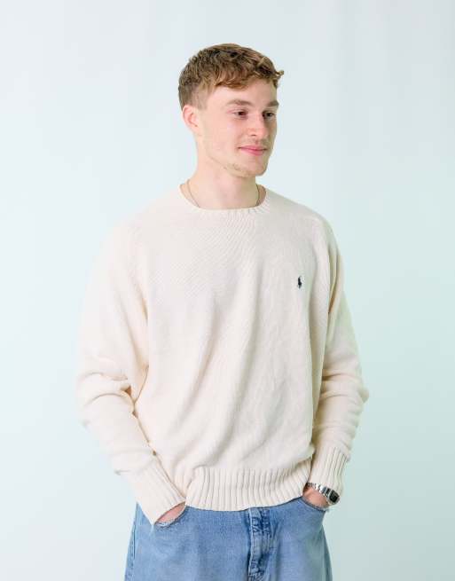 Vintage Polo Ralph Lauren L Knit Sweatshirt Cream