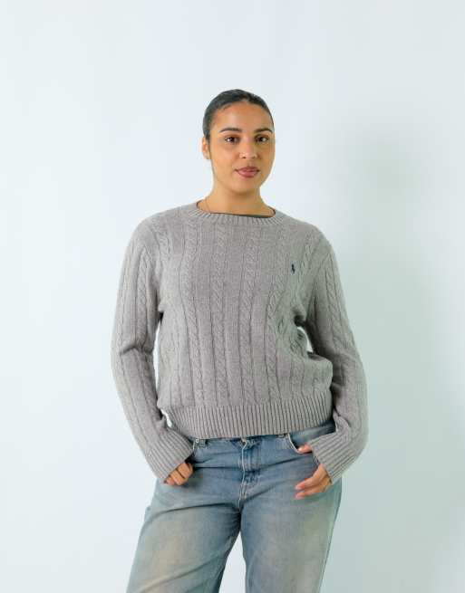 Vintage Polo Ralph Lauren L Knit Sweatshirt Grey