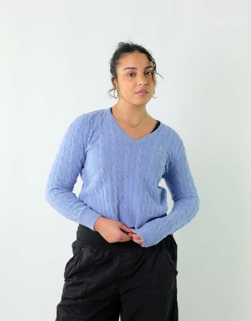 Vintage Polo Ralph Lauren L Knit Sweatshirt Light Blue