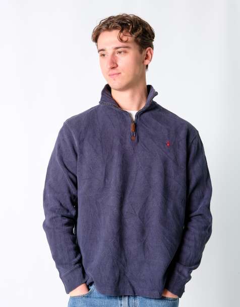Vintage Polo Ralph Lauren L Knit Sweatshirt Navy Blue Quarter Zip - view 1
