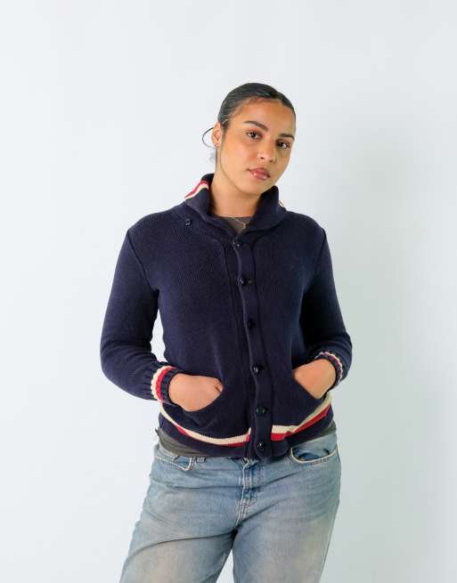 Vintage Polo Ralph Lauren L Knit Sweatshirt Navy Blue
