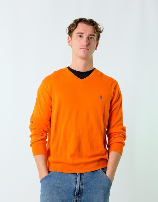 Vintage Polo Ralph Lauren L Knit Sweatshirt Orange