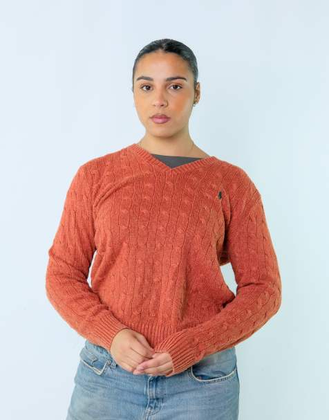 Vintage Polo Ralph Lauren L Knit Sweatshirt Orange - view 1