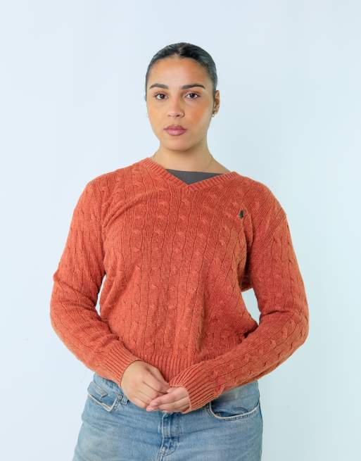 Vintage Polo Ralph Lauren L Knit Sweatshirt Orange
