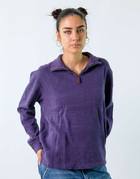 Vintage Polo Ralph Lauren L Knit Sweatshirt Purple Quarter Zip - view 1
