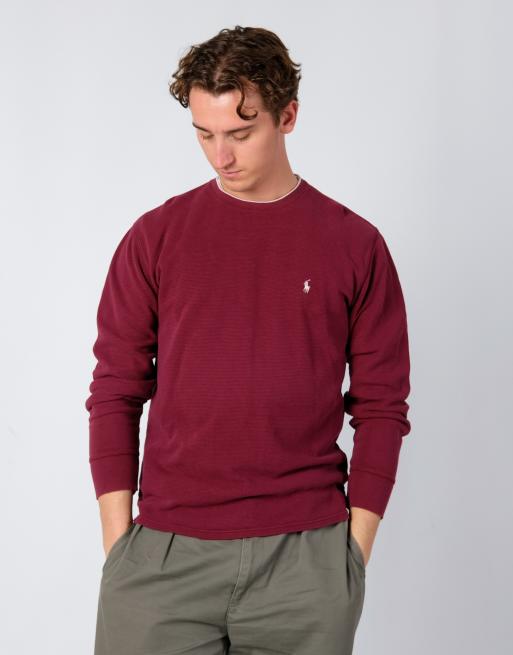 Vintage Polo Ralph Lauren L Long Sleeve Shirt Burgundy Red ASOS