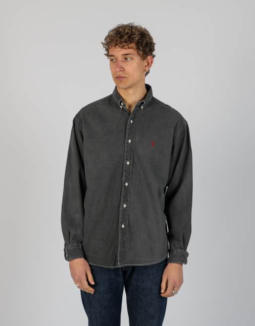 Vintage Polo Ralph Lauren l long sleeve shirt in charcoal grey, 1 of 4