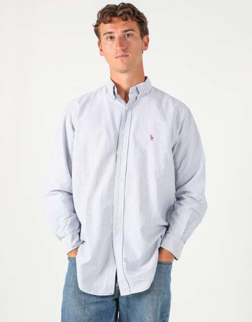Vintage Polo Ralph Lauren l long sleeve shirt in ivory Striped