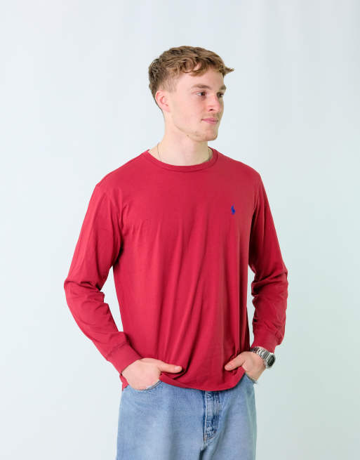 Vintage Polo Ralph Lauren L Long Sleeve Shirt Red