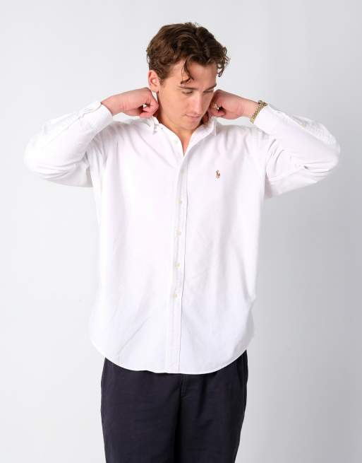 Vintage Polo Ralph Lauren L Long Sleeve Shirt White | ASOS