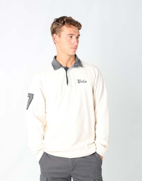 Vintage Polo Ralph Lauren l rugby sweatshirt in cream - view 1