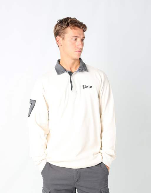 Vintage Polo Ralph Lauren l rugby sweatshirt in cream
