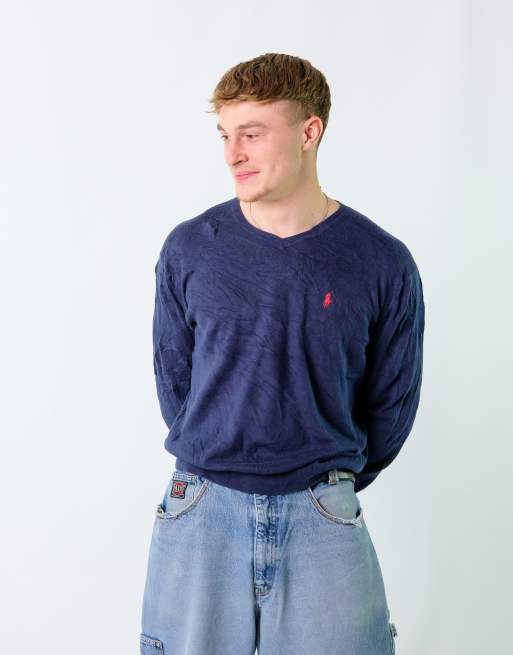 Vintage Polo Ralph Lauren L Sweatshirt Navy Blue