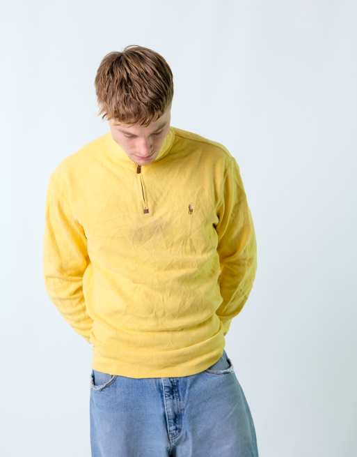 Vintage Polo Ralph Lauren L Sweatshirt Yellow Quarter Zip