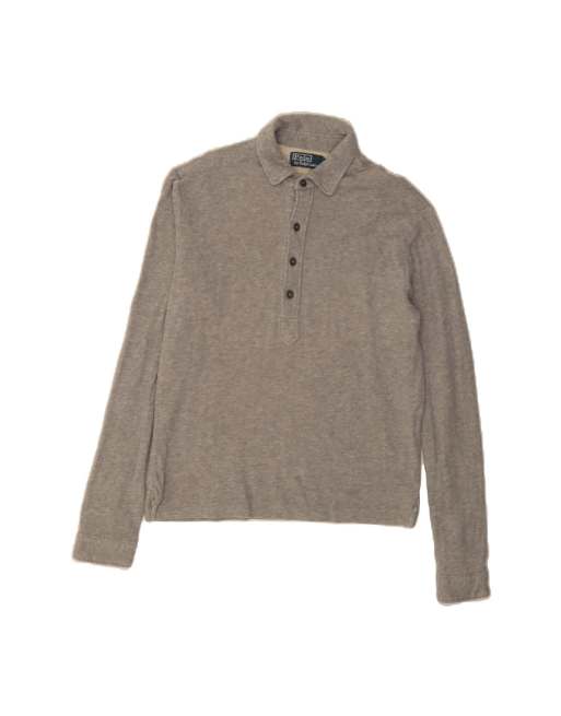 Vintage Polo Ralph Lauren Long Sleeve Polo Shirt Small In Grey