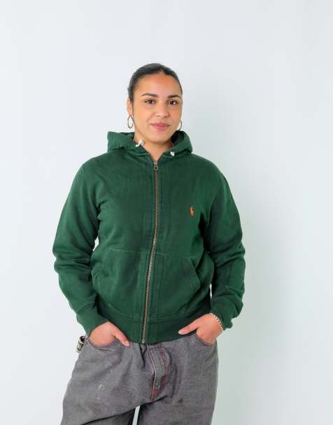 Vintage Polo Ralph Lauren M Hoodie Dark Green Zip Up - view 1