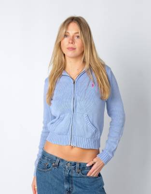 Vintage Polo Ralph Lauren M Hoodie Light Blue Knit - view 1