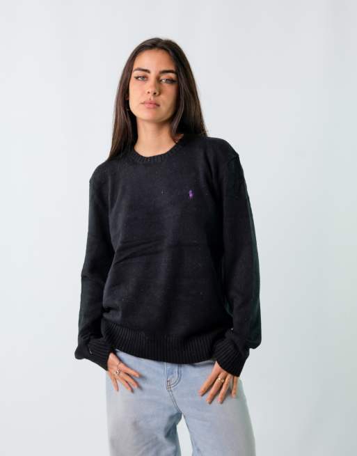 Vintage Polo Ralph Lauren M Knit Sweatshirt Black