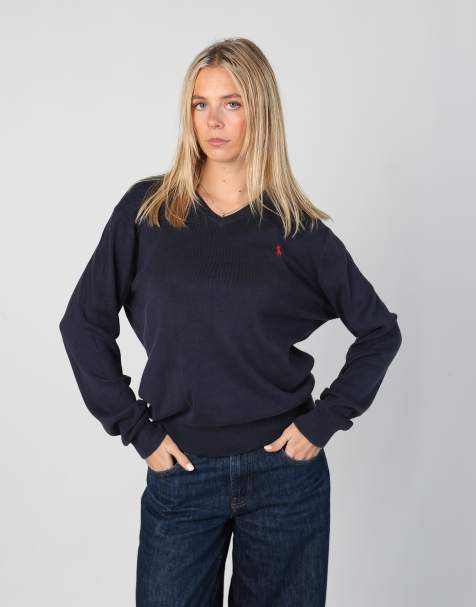 Vintage Polo Ralph Lauren m knit sweatshirt in navy blue - view 1