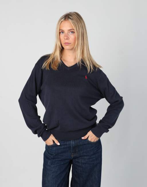 Vintage Polo Ralph Lauren m knit sweatshirt in navy blue