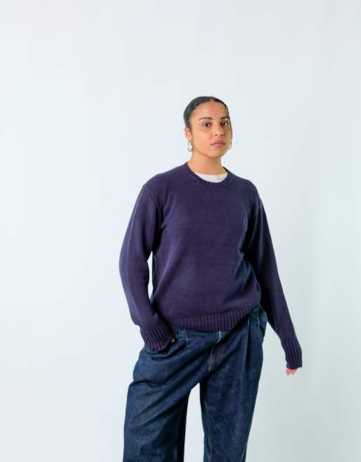 Vintage Polo Ralph Lauren M Knit Sweatshirt Jacket Navy Blue