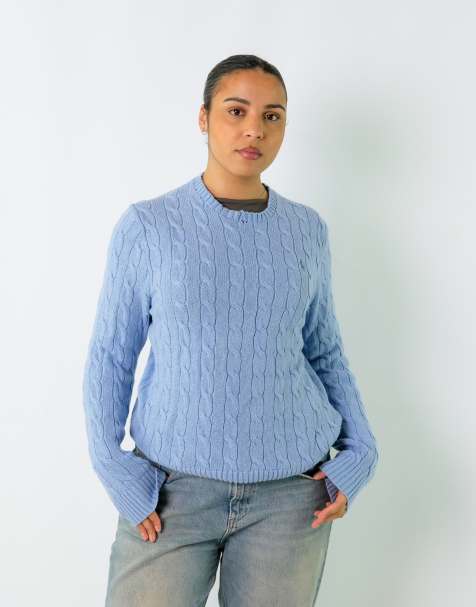 Vintage Polo Ralph Lauren M Knit Sweatshirt Light Blue - view 1