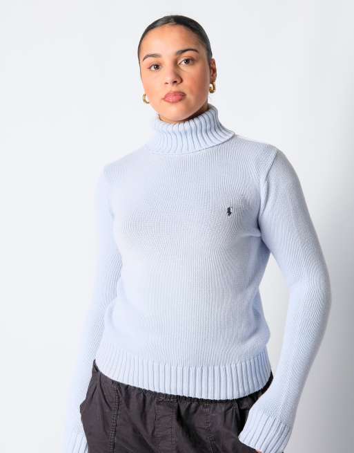Vintage Polo Ralph Lauren M Knit Sweatshirt Light Blue