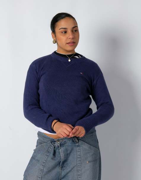 Vintage Polo Ralph Lauren M Knit Sweatshirt Navy Blue - view 1