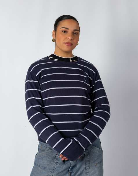 Vintage Polo Ralph Lauren M Knit Sweatshirt Navy Blue - view 1