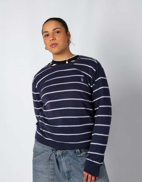 Vintage Polo Ralph Lauren M Knit Sweatshirt Navy Blue - view 2