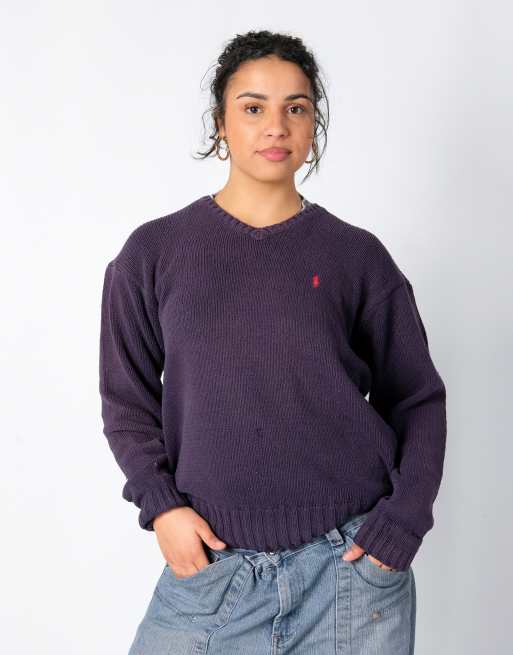 Vintage Polo Ralph Lauren m knit sweatshirt navy blue