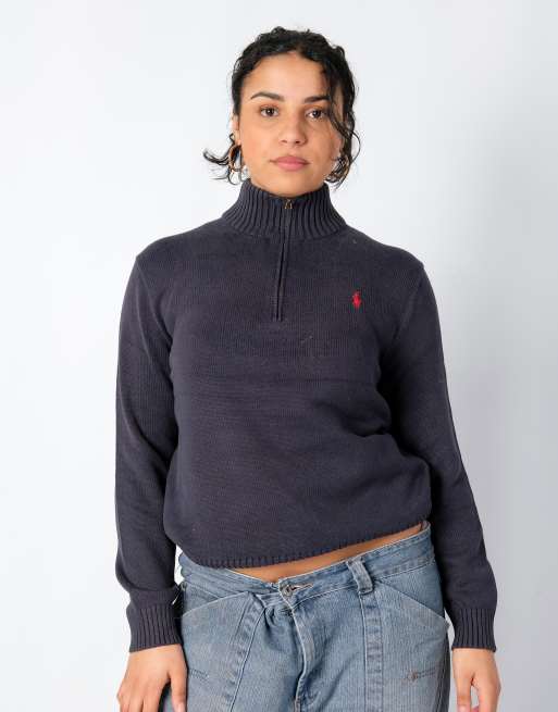 Vintage Polo Ralph Lauren m knit sweatshirt navy blue