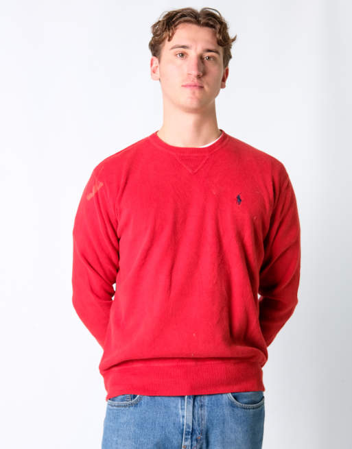 Vintage Polo Ralph Lauren M Knit Sweatshirt Red