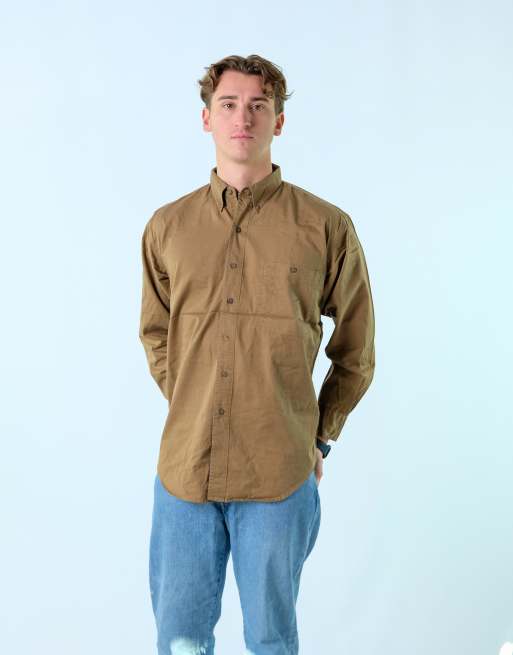 Vintage Polo Ralph Lauren M Long Sleeve Shirt Brown