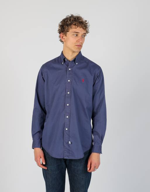 Vintage Polo Ralph Lauren m long sleeve shirt in navy blue