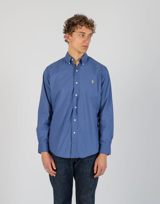Vintage Polo Ralph Lauren m long sleeve shirt in navy blue