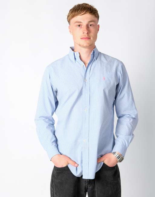 Vintage Polo Ralph Lauren m long sleeve shirt light blue