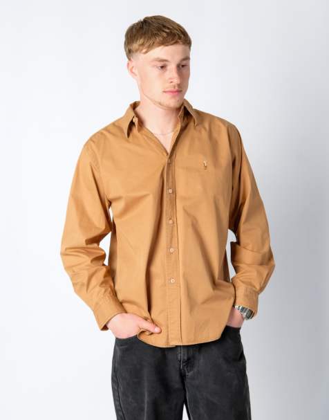 Vintage Polo Ralph Lauren m long sleeve shirt tan - view 1