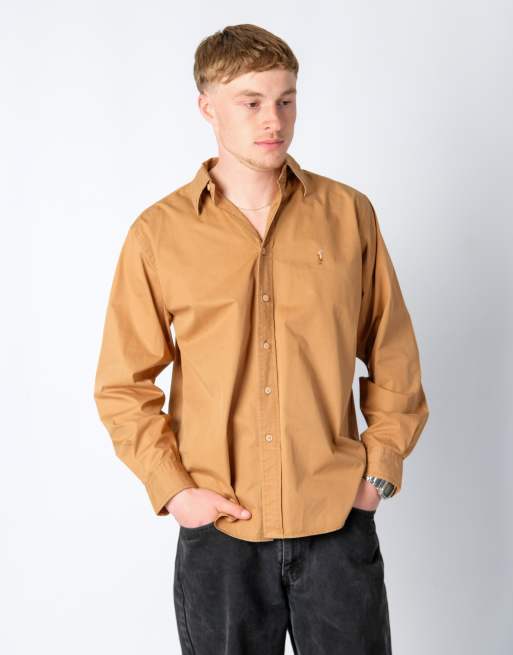 Vintage Polo Ralph Lauren m long sleeve shirt tan